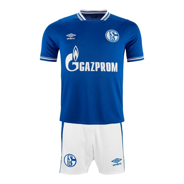 Heimtrikot Schalke 04 Kinder 2021-2022 Blau Günstige Fußballtrikots